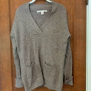 Oversized low v neck sweater